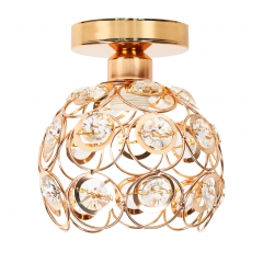 1-Light Golden Crystal Ceiling Light