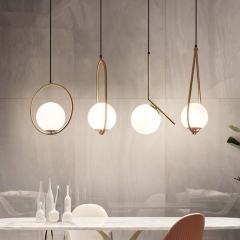 1-Light Black Circle Ring Pendant Light