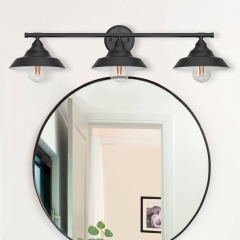 3-Light Black Wall Vanity Light Fixture