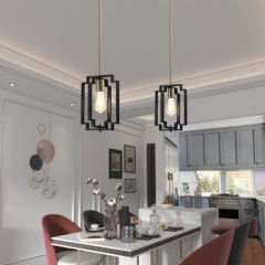 1-Light Lantern Rectangle Pendant Light