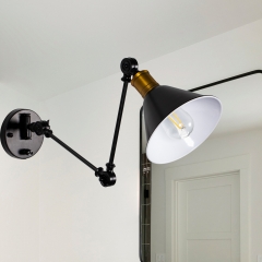 Swing Arm Brass Black Wall Lamps