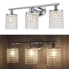 3-Light Modern Silver Bathroom Vanity Lights