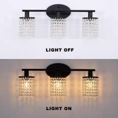 3-Light Modern Black Bathroom Vanity Lights
