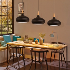 1-Light Matte Black Farmhouse Pendant Light