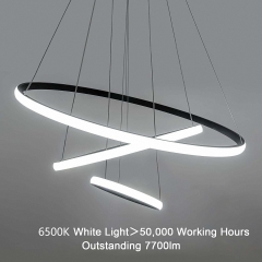 LED 3-Ring Circle Design Hanging Ceiling Light