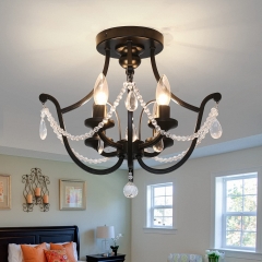 4-Light Crystal Chandelier Ceiling Light