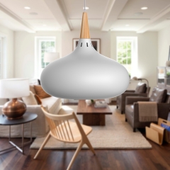 1-Light Matte White Farmhouse Pendant Light