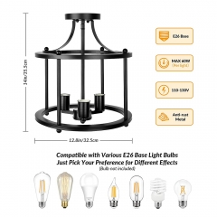 3-Lights Geometric Lantern Ceiling Light