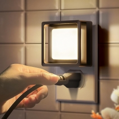 3000K Warm White Black Square LED Night Light