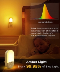 Oval Shape Amber 2000K LED Night Light