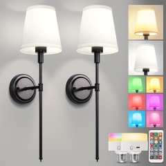 Remote Control Black Wall Lamp Set