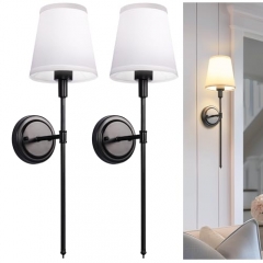 Black Wall Sconce Lamp Set