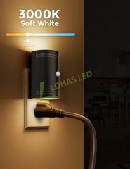 Black Motion Sensor 3000K LED Night Light