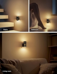 Black 3000K LED Night Light with Gold Waist