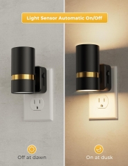 Black 3000K LED Night Light with Gold Waist