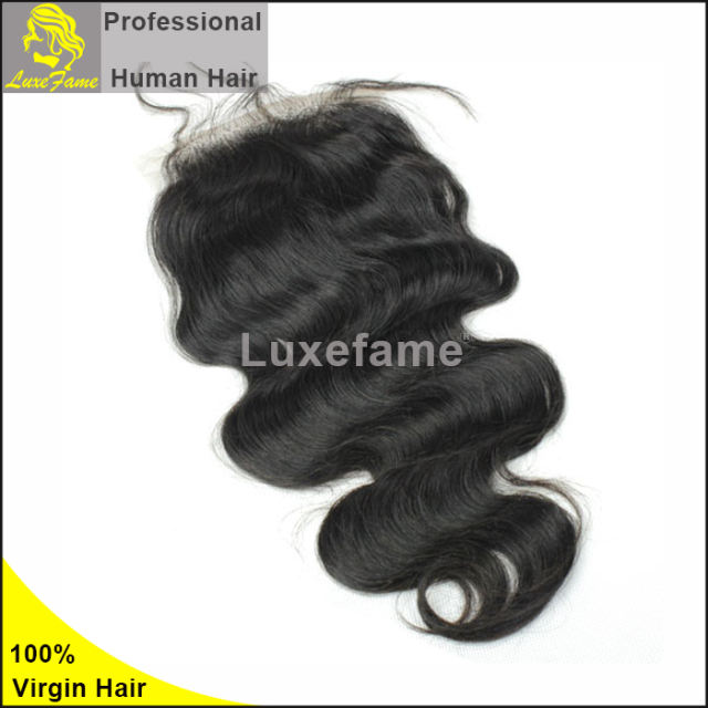 Luxefame hair Remy Hair Brazilian 7a body wave Lace Closure, 4"*4" Swiss Lace with 130% density Free Shipping