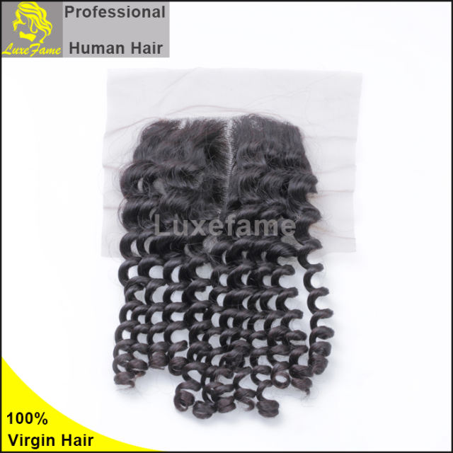 Luxefame hair Remy Hair Brazilian Italian Curly Lace Closure, 4"*4" Swiss Lace with 130% density Free Shipping
