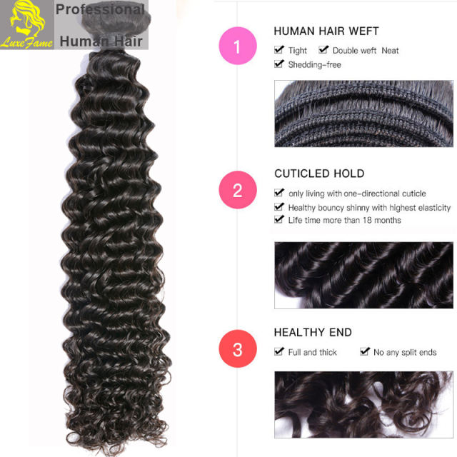 8A virgin Indian hair Deep wave 2pcs or 3pcs or 4pcs/pack free shipping