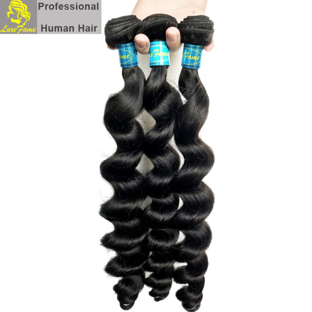 Royal Grade 2/3/4PCS  Virgin Hair With Lace Closure Loose Wave For A Full Head Shipping
