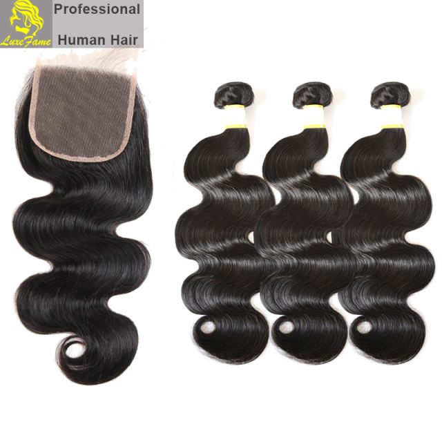 Top Grade 2/3/4PCS Virgin Hair With Lace Closure Body Wave For A Full Head Shipping