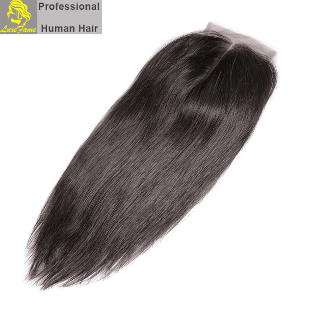 Top Grade 2/3/4PCS  Virgin Hair With Lace Closure Natural Straight For A Full Head Shipping