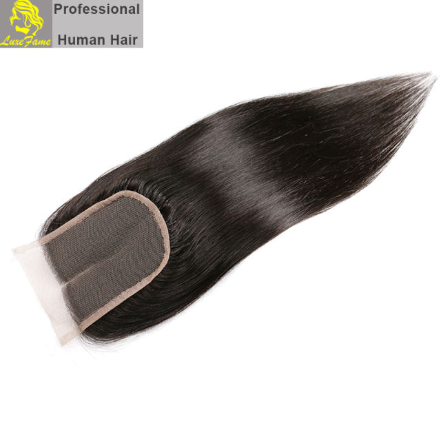 Luxefame hair Remy Hair Brazilian Natural Straight Lace Closure, 4"*4" Swiss Lace with 130% density Free Shipping