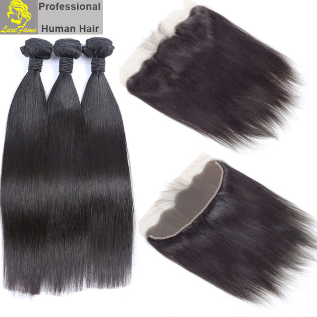 Royal Grade 2/3/4PCS Virgin Hair With Lace Frontal Natural Straight For A Full Head Shipping