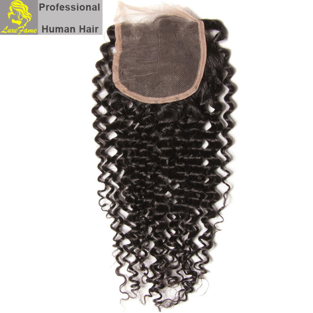 Luxefame hair Remy Hair Brazilian 7a curly Lace Closure, 4"*4" Swiss Lace with 130% density Free Shipping