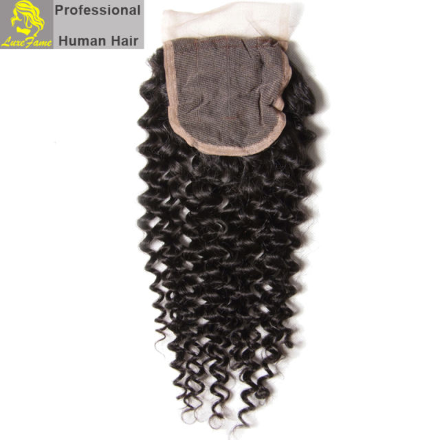 Luxefame hair Remy Hair Brazilian 7a curly Lace Closure, 4"*4" Swiss Lace with 130% density Free Shipping