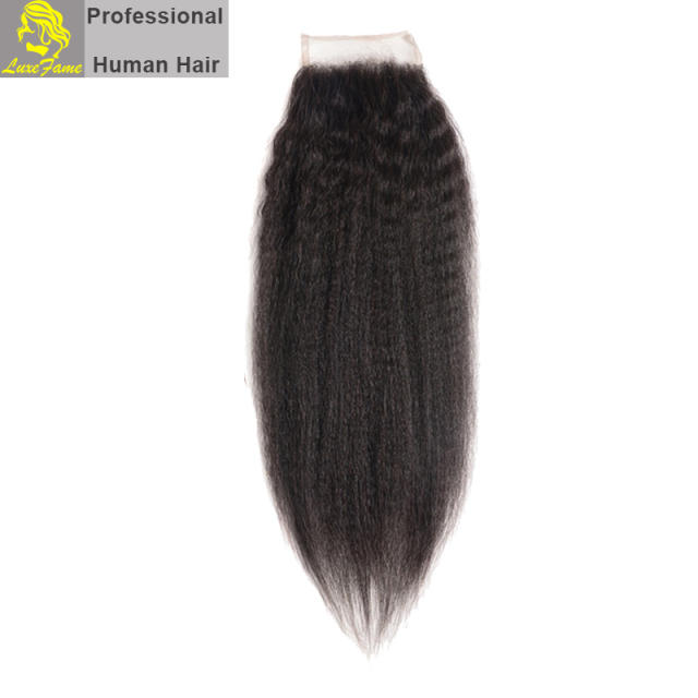 Top Grade 2/3/4PCS Virgin Hair With Lace Closure Kinky Straight For A Full Head Shipping