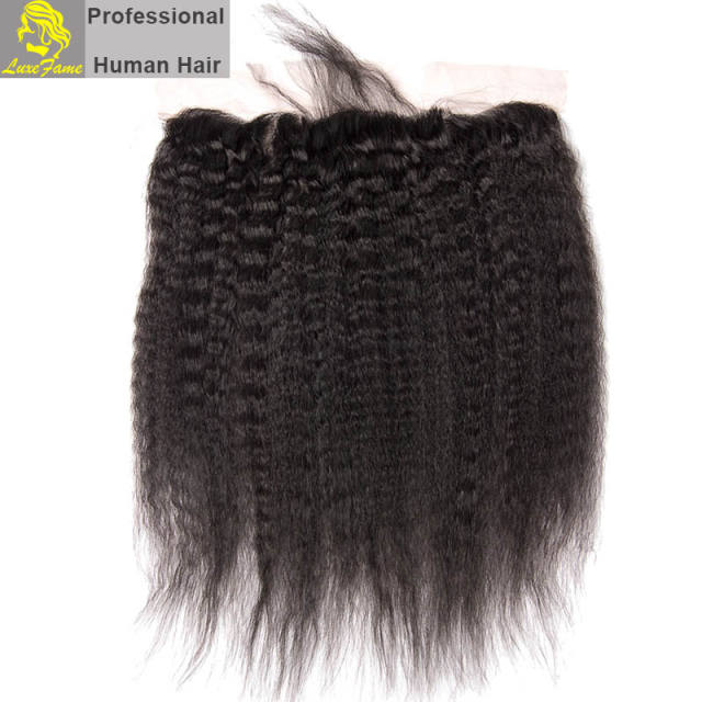 Royal Grade 2/3/4PCS Virgin Hair With Lace Frontal Kinky Straight For A Full Head Shipping