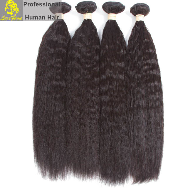 Top Grade 2/3/4PCS Virgin Hair With Lace Closure Kinky Straight For A Full Head Shipping