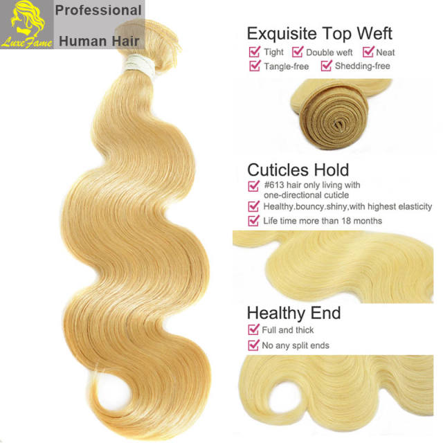 8A virgin hair 613# hair body wave  2pcs or 3pcs or 4pcs/pack  free shipping