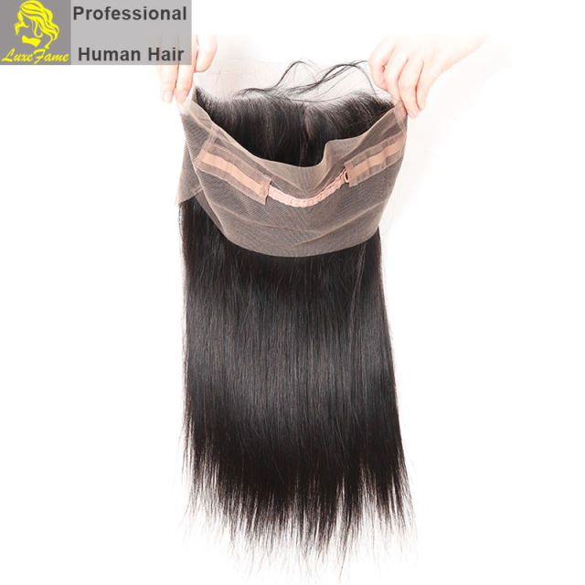 Luxefame 360 Lace Frontal Straight Remy Hair Natural Hairline With Baby Hair 100% Human Hair Free Shipping