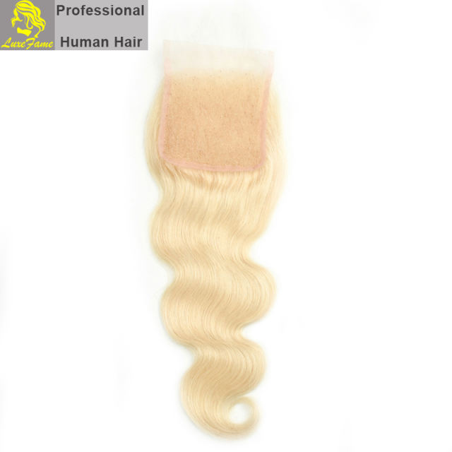 Luxefame hair Remy Hair Brazilian 7A 613 Body Wave Lace Closure, 4"*4" Swiss Lace with 130% density Free Shipping