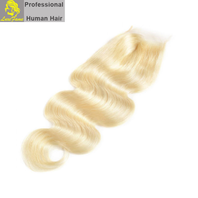Luxefame hair Remy Hair Brazilian 8A 613 Body Wave Lace Closure, 4"*4" Swiss Lace with 130% density Free Shipping