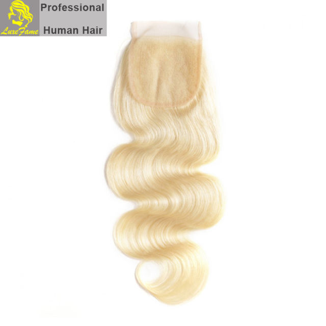 Luxefame hair Remy Hair Brazilian 8A 613 Body Wave Lace Closure, 4"*4" Swiss Lace with 130% density Free Shipping