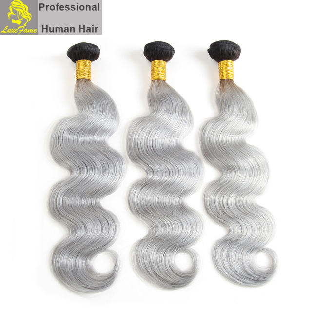 Virgin hair Body Wave Color T#1B/Grey/613# 2pcs or 3pcs or 4pcs/pack free shipping