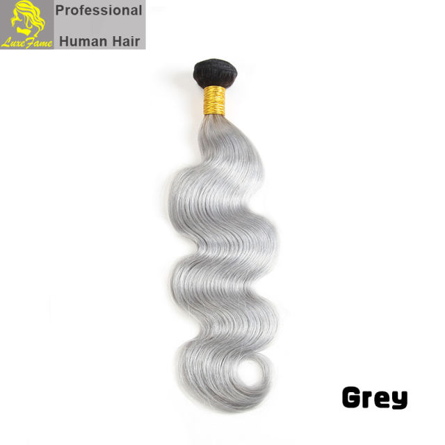 Virgin hair Body Wave Color T#1B/Grey/613# 1pc or 5pcs/pack free shipping