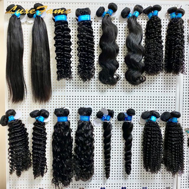 Luxefame Loose Wave Hair Brazilian Human Hair Weave Bundles Natural Black