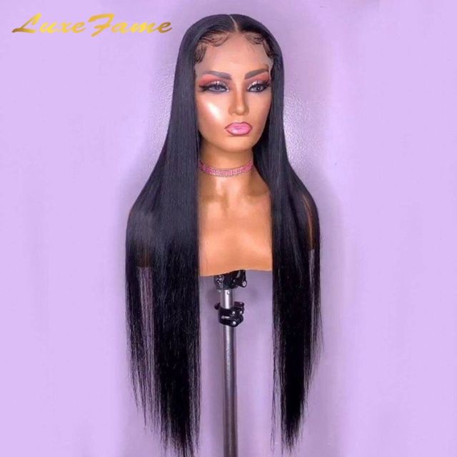 Luxefame 160-200 Density Straight Human Hair Lace Wigs 13*6 PrePlucked Lace Frontal Wig