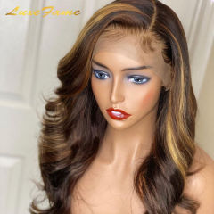 Drop Shipping P4/27 Highlight Curly Frontal Wig Human Hair Lace Wigs With Top Quality