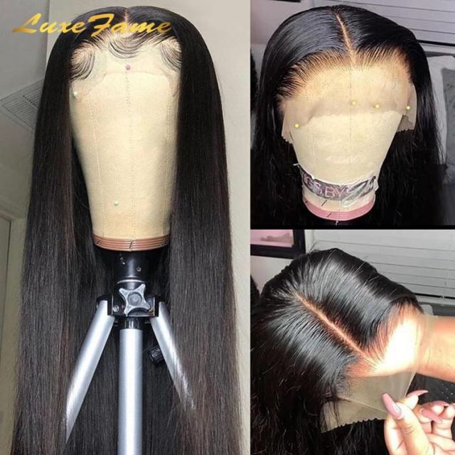 Luxefame Glueless Full Lace Brazilian Human Hair Wig, Unprocessed 100%  Natural Human Hair Wig For Black Women