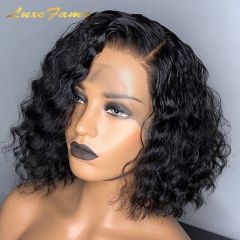 Drop shipping 4*4 13*4  Deep Curly HD Lace Front Human Hair Wigs,Pre Plucked Hairline Short Bob Wigs for Black Women,deep part lace front wigs