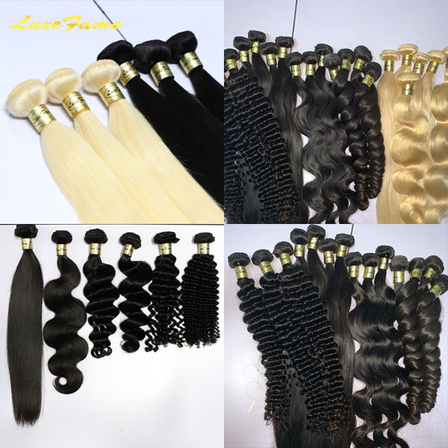 Luxefame Wholesale Bone Straight Human Hair Extensions,Cuticle Aligned Virgin Wavy Human Hair Bundles