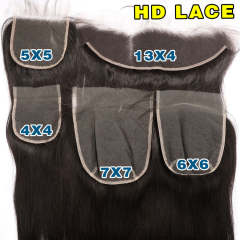 Luxefame Brazilian Deep Wave 5x5 Hd Lace Closures,Free Part 10a  Human Hair Closure