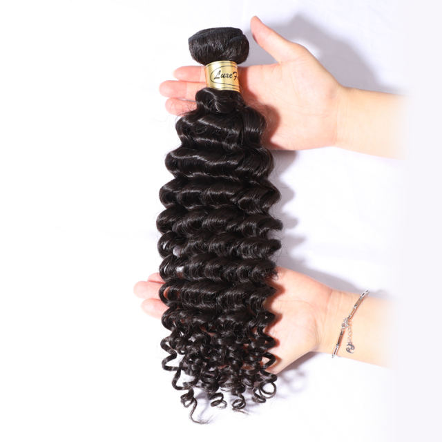 Luxefame Deep Curly Wave One Bundle Thick Virgin High Quality Mink Cuticle Aligned Unprocessed Burmese Indian Human Hair