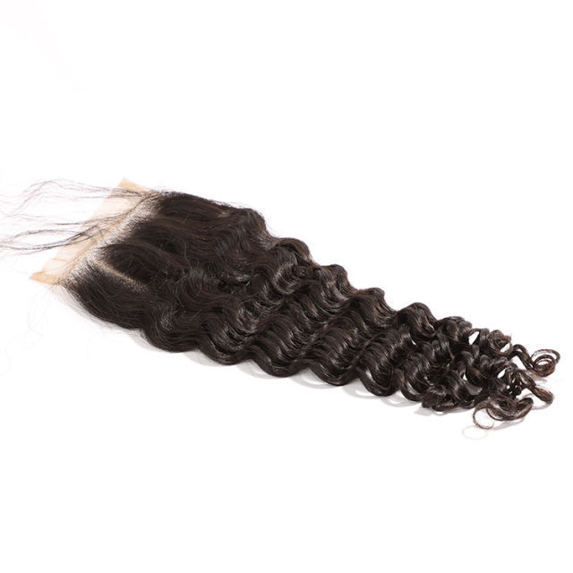 Luxefame Lace Closure 4x4 Illusion Lace Closure Loose Wave ,Invisible Lace Raw Unprocessed Hd Closure