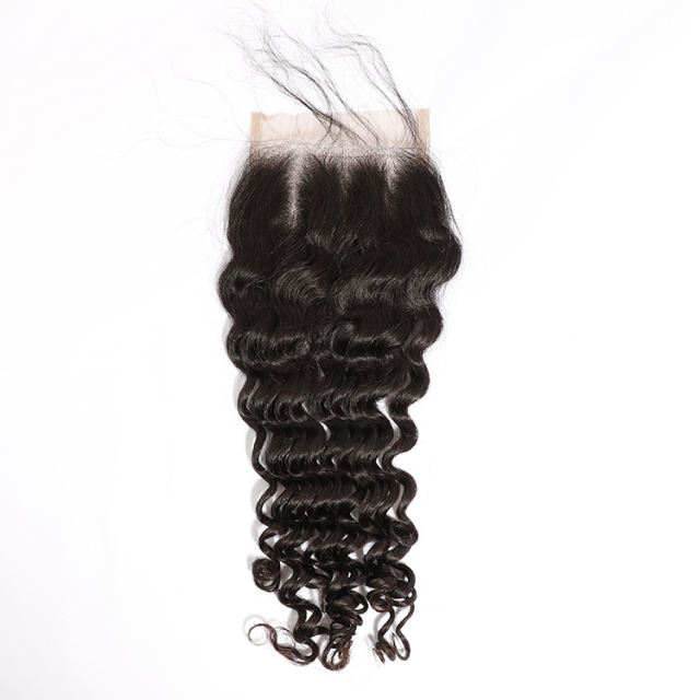 Luxefame Lace Closure 4x4 Illusion Lace Closure Loose Wave ,Invisible Lace Raw Unprocessed Hd Closure