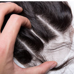 Lace Closure 4x4 Illusion Lace Closure water Wave ,Invisible Lace Raw Unprocessed Hd Closure